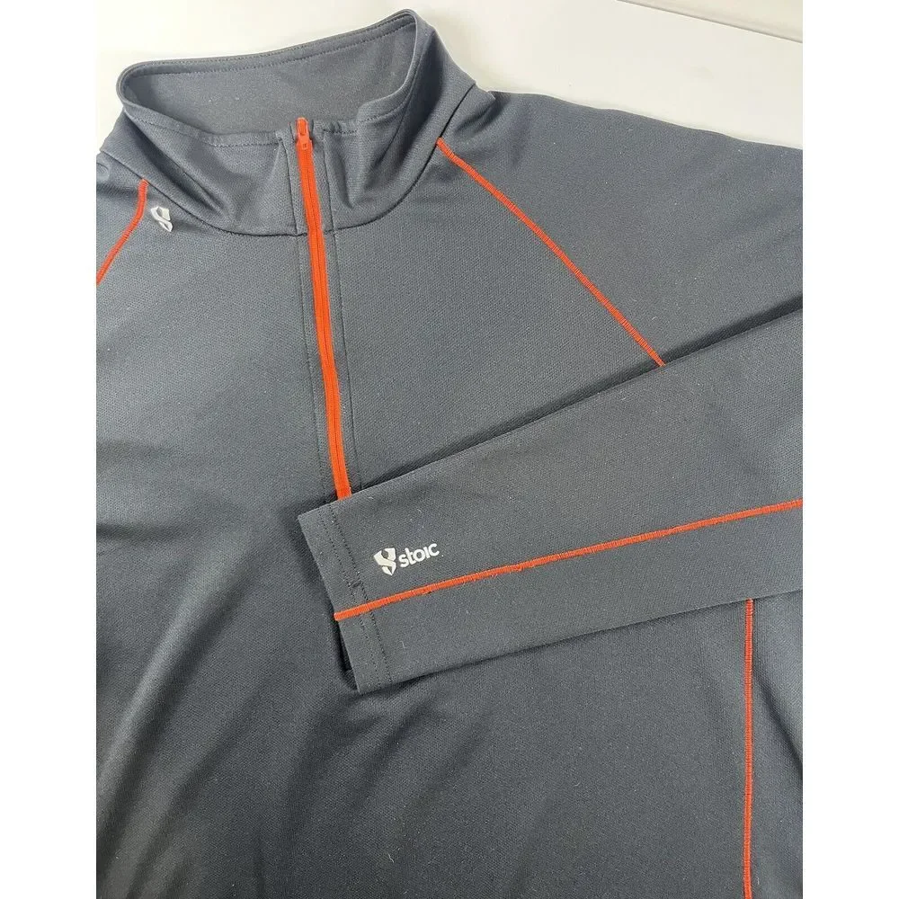 Stoic Mens 1/2 Zip‎ Pullover Shirt Base Layer Sz L Black Casual Gym Outdoor